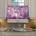 thumbnail image 5 of BZSMCE Set of 2 Pieces Kitchen Window Curtain Fashion Snow Leopard Fantasy Art Printed 27x24in/27x36in, 5 of 9