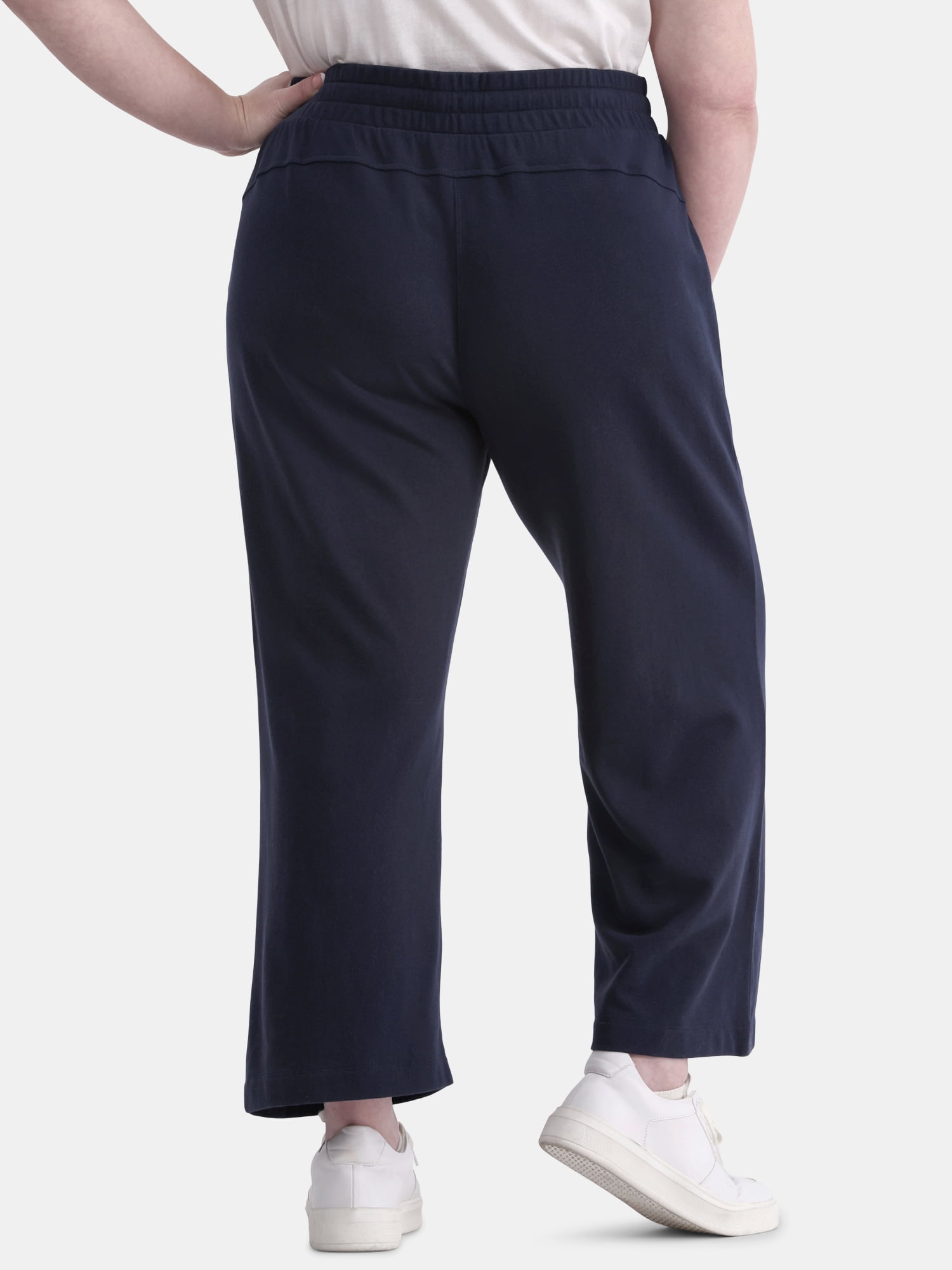 Terra & Sky Women’s Plus Size Cropped Knit Pants, 25" Inseam, Sizes 0X-4X