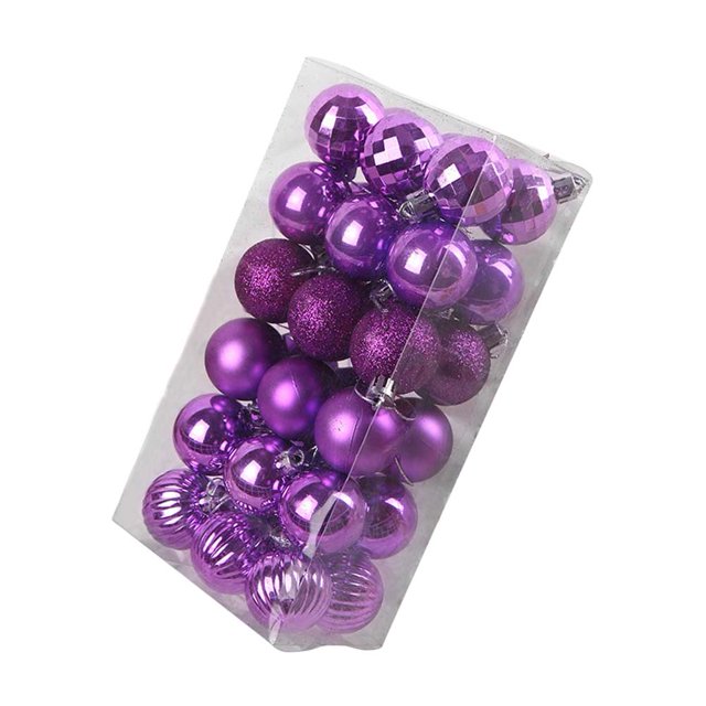 Hugtrwg 36 Piezas Bolas Navidad Plástico para Accesorios Fiesta en Casa (púrpura)