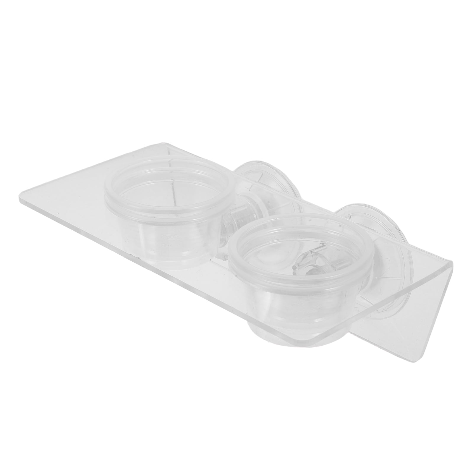 Luxshiny Terrarium Dish Dual Bowl Acrylic Reptile Feeding Tray with Suction Cup