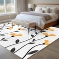 thumbnail image 5 of Yellow Flower Living Room Rugs 5'x7', Abstract Spring Autumn Simple Yellow Floral Black Leaf Low Pile Throw Large Area Rugs Non-Slip Sturdy Edge Binding Carpet for Dining Room Bedside Kitchen, 5 of 9