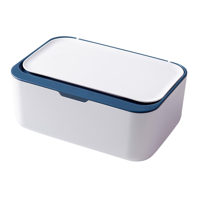 Dispensador de Toallitas para Bebé con Tapas para Contenedor de Toallitas Rellenable con Diseño de Sellado Azul