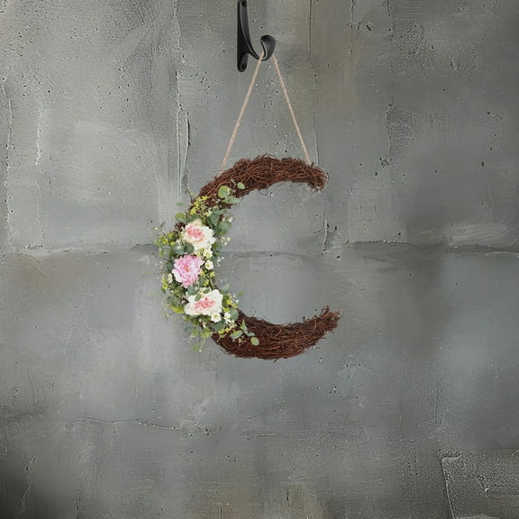 OULII 2Pcs Decorative Vine Wreath Black Grapevine for Seasonal Celebration Home Decor