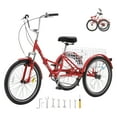 thumbnail image 1 of VEVOR Triciclo plegable para adultos, 26 pulgadas, 7 velocidades, bicicleta de crucero de 3 ruedas de acero al carbono con canasta y asiento ajustable, triciclos plegables para ir de compras, picnic,, 1 of 9