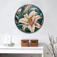 thumbnail image 4 of Acrylic Circular Clock 11.9x11.9 Inch Circular Clock Decorative Clock Creative Clock Dual-Purpose Clock Wall Clock Clock Decorate Your Space Pretty White Lilies, 4 of 9