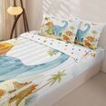 thumbnail image 3 of Homewish Cute Dino Family Zipper Twin Comforter Sets with Fitted Sheet and 2 Pillowcases,Jungle Animals Zipper Bedding Set,Polkadot Reversible,4pcs, 3 of 8