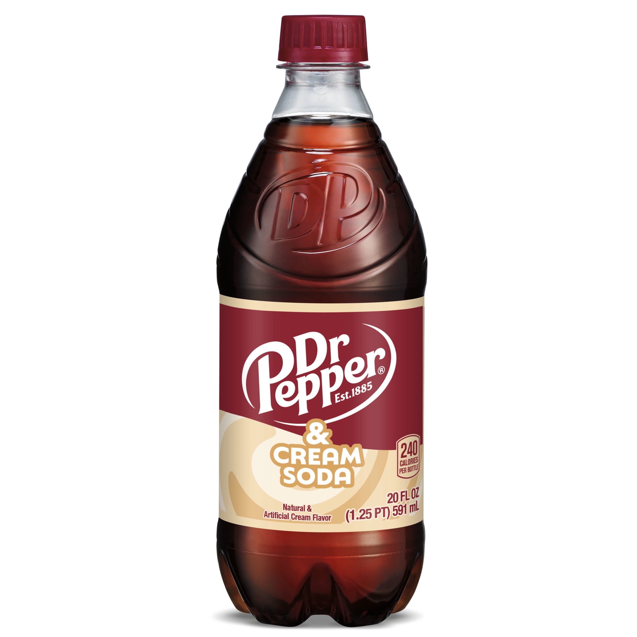 (5 pack) Dr Pepper & Cream Soda Pop, 20 fl oz, Bottle