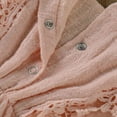thumbnail image 2 of Baby Lace Little Flying Sleeve One-Piece Romper + Headscarf Female Baby Linen Back Button Lace Edge Romper  Two-Piece Set, 2 of 15