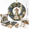 thumbnail image 3 of Fabric Wreath DIY Kit, Christmas Wreath Craft for Adults, No-Sew Fabric Craft, Easy Design for Holiday Decorating, Relaxing Handmade Gift Project for Beginners, 3 of 6