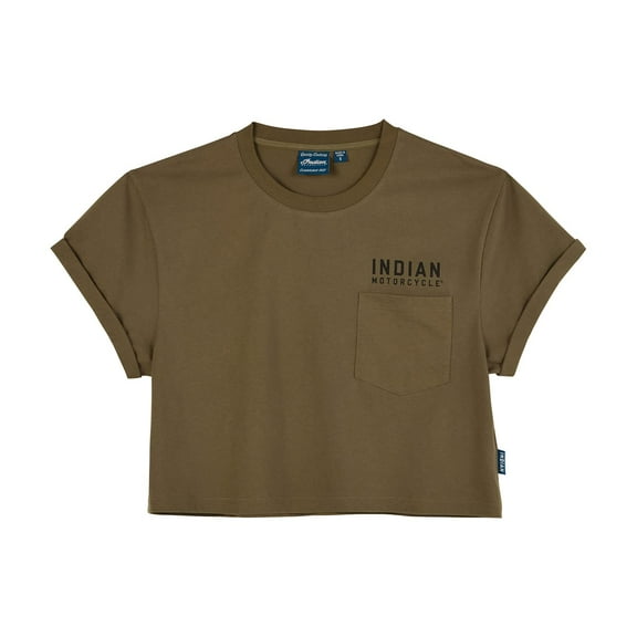Indian Motorcycle Women?s 1901 IMC Pocket T-Shirt, Khaki - S - 283330602