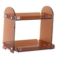 thumbnail image 3 of Organizador de baño acrílico multifuncional de 2 niveles con bandeja organizadora para tocador Marrón, 3 of 7
