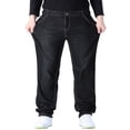 thumbnail image 3 of Blekii Men's Plus Size Jeans, Oversized Loose Fit Denim Pants, Casual Streetwear Trousers for Big & Tall, Durable Cotton Daily Wear, Retro Fashion Style, Available in Extended Sizes, 3 of 10
