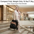 thumbnail image 5 of Gravity Folding Baby Stroller - Portable Toddler Stroller w/Adjustable Backrest & Canopy, Lightweight and UV Protected Travel Stroller, One-Hand Automatic Folding - Khaki, 5 of 10