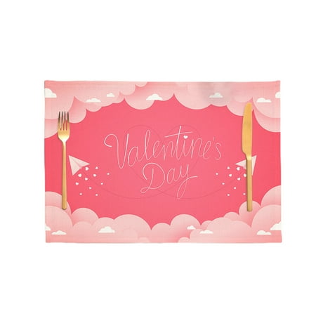 

greenhome Coaster Non-slip Heat-resistant Desk Decoration Festive Happy Valentine s Day Dining Table Insulation Pad Kitchen Accessories