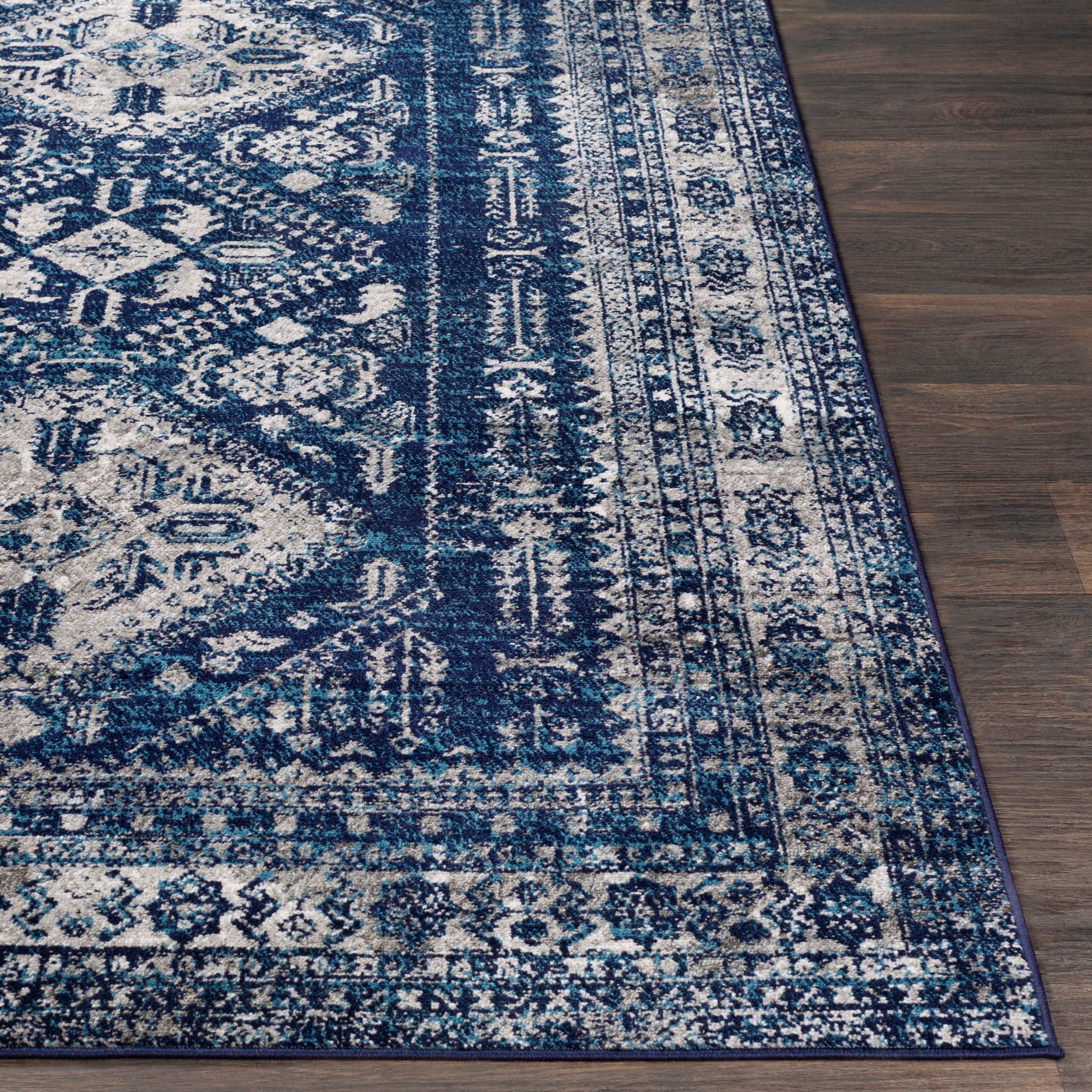Artistic Weavers  Navy 2'7" x 14' Traditional Runner Area Rug