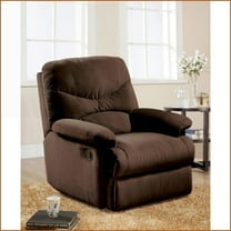 Recliners, Casual Chocolate Microfiber Motion Recliner | Synthetic Wood Frame | 3'' Wall Clearance