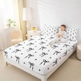 thumbnail image 4 of Erosebridal Kawaii Bow Bed Sheets for Girls Women, White Black Stars King Sheets, 4-Piece, 4 of 6
