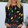 thumbnail image 4 of SELONE Christmas Clothes Women Long Sleeve Xmas Fashion Tees Casual Crewneck Loose T Shirt Xmas Print Shirt Multicolor XL, 4 of 6