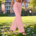 thumbnail image 7 of UVEASISHA Women Formal Pants Straight Leg Stretchy Dress Trousers Comfort Elastic Wide Waist Slacks Business Casual Work Pants with Pockets Pink XXL, 7 of 7