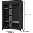 thumbnail image 5 of Portable Closet Organizers, Clothing Storage, Wardrobe with 6 Shelves and Hanging Rod, Non-Woven Fabric Cover with 4 Side Pockets, 5 of 5