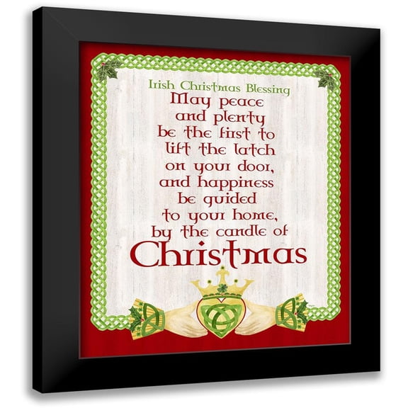 Reed, Tara 12x14 Black Modern Framed Museum Art Print Titled - Irish Christmas portrait II-Christmas Blessing