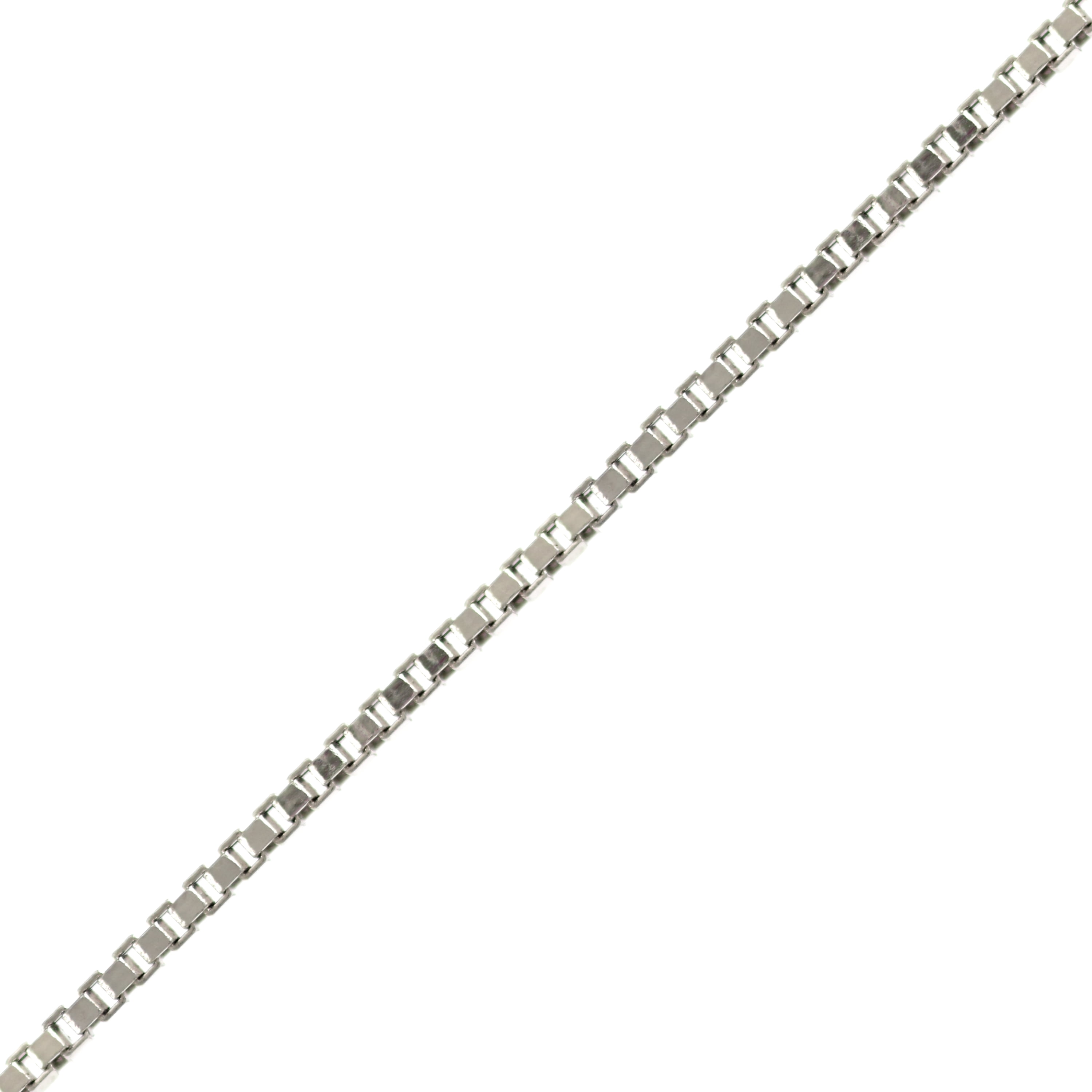 Brilliance Fine Jewelry 10K White Gold DC Box Chain Necklace, 20"