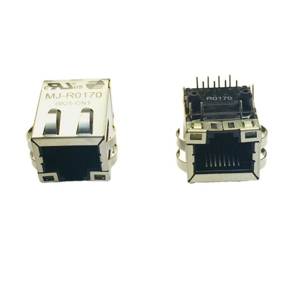 Pack of 10 MJ-R0170 RJ45 Modular LED Jack Connector 10Base-T Filter 1x1