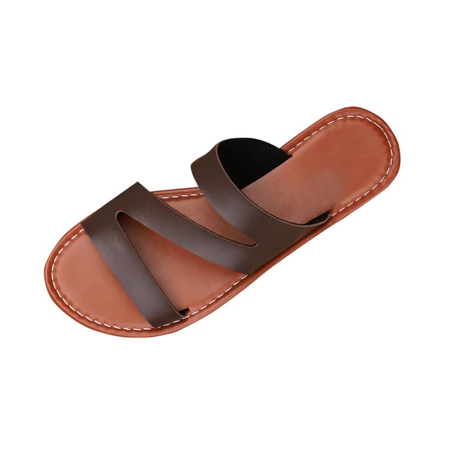 Zapatos Negros de las Mujeres Versátiles de Moda Casual Color Sólido Pie Redondo Más Tamaño Primavera/Verano Estilo Moderno Cómodo Pie Abierto Sandalias Planas
