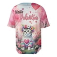 thumbnail image 2 of Hello Valentine’s Day American Shorthair Flower Crown Romantic Pink Floral All Over Print 3D Baseball Shirt Cat Lover Kitten Owner Gifts Softball Sport - 00031, 2 of 6