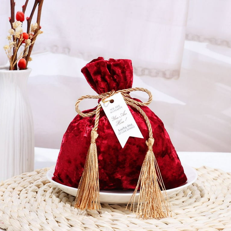 Dust Protect Portable Trendy Wedding Party Velvet Candy Bag Gift