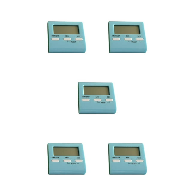 jesticaly Digital Kitchen Timer LCD Cooking Electronic Sleep Oven Boiled Eggs Alarm Clock Table Decor for Sports Game Blue 5Set