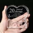 thumbnail image 2 of Customized Engraved Heart-Shaped Crystal , 20 Year 20th Anniversary Wedding Gifts for Couples Wife Husband, 2 of 6