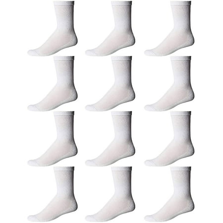 SOCKS'NBULK Children & Kids Wholesale Bulk Sports Crew, Athletic Case Pack Socks, (12 Pairs White, Kids 6-8 (Shoe size 4-7.5))