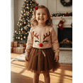 thumbnail image 6 of BemeyourBBs Toddler Baby Girl Christmas Outfit Reindeer Long Sleeve Sweatshirt and Tulle Tutu Skirt 2 Piece Set Xmas Clothes, 6 of 9