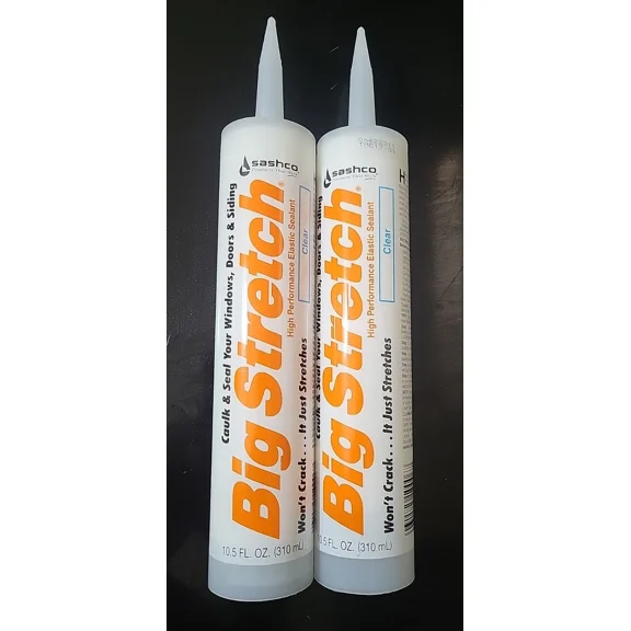 OPAL- 2 Big Stretch Acrylic Caulk Clear 10.5 Oz. Seal Windows Doors Siding 10006