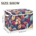 thumbnail image 5 of Yayeee Collapsible Cube Storage Bin with Lid Fabric Closet Decorative Basket with Handles, Blue Vibrant Leaves Pattern, 5 of 7