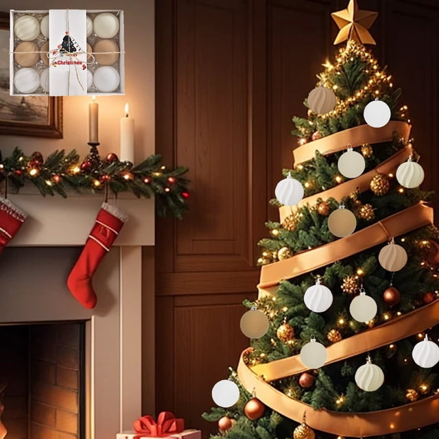 Bolas navideñas flocadas, juego de 12 adornos multicolores, material de gamuza, 3.14 pulgadas de diámetro, para decorar el árbol de Navidad en casa.,Vsgery