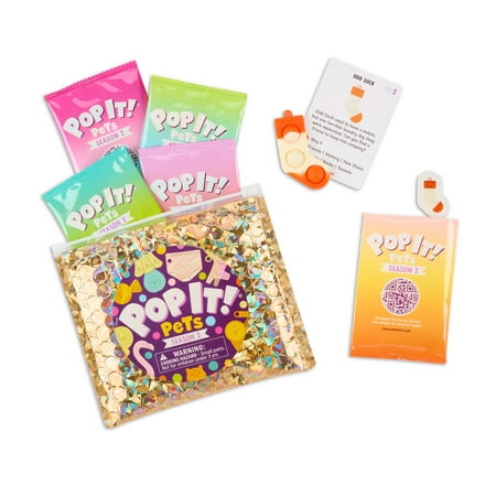 Official POP IT! Pets Season 2 - Mystery Bag | 5 Pets in Each Bag | Mini Pop It! Collectibles | Cute Fidget and Sensory Toy | Over 50 Companions to Collect and Trade with Your Friends