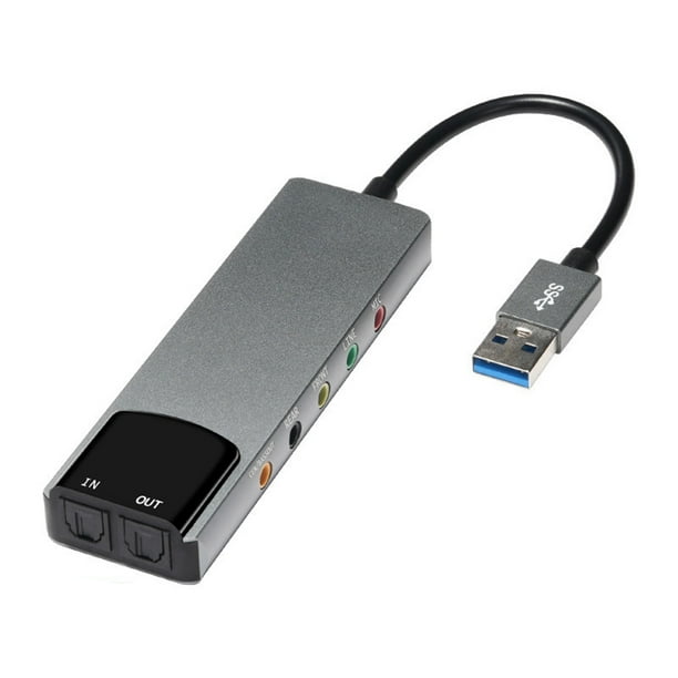 Tarjeta de audio externa SPDIF Tarjeta de sonido óptica USB 7.1 5.1 canales para computadora PC