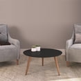 thumbnail image 5 of Modern 35” Round Coffee Table for Living Room and Bedroom | New Scandinavian Style Coating with Wooden legs for Strength|Made of Engineered Wood|Black, 5 of 5