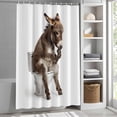 thumbnail image 6 of Funny Donkeys Shower Curtain Set, Waterproof Shower Curtains for Bathroom, Cute Art Fun Lovely Animals on Toilets Washable Fabric Cloth Bath Curtain for Bathtub Decoration with Hooks 60x72 Inches, 6 of 9