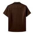 thumbnail image 4 of Wlynlyn Mens Button down Shirts Casual Short Sleeve Textured Summer Vacation Beach Shirts Solid Color Dress Blouses, 4 of 7