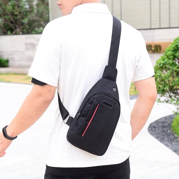 Djiypn Mini Sling Bag for Men Women, Small Utility Crossbody Backpack Chest Bag for Hiking Travel Sports Running, Black