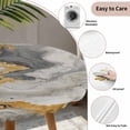 thumbnail image 5 of Grey Ombre Marble Round Fitted Tablecloth with Elastic Edge, Waterproof Table Cloth Table Cover for 45"-54" Tables, Golden Gray Marble Crack Abstract Art Tablecloths for Dining Picnic Indoor Outdoor, 5 of 9