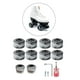 thumbnail image 4 of Ruedas de patines Macarena 8 piezas para patines cuádruples con rodamientos ABEC-9 608RS Blanco negro, 4 of 8