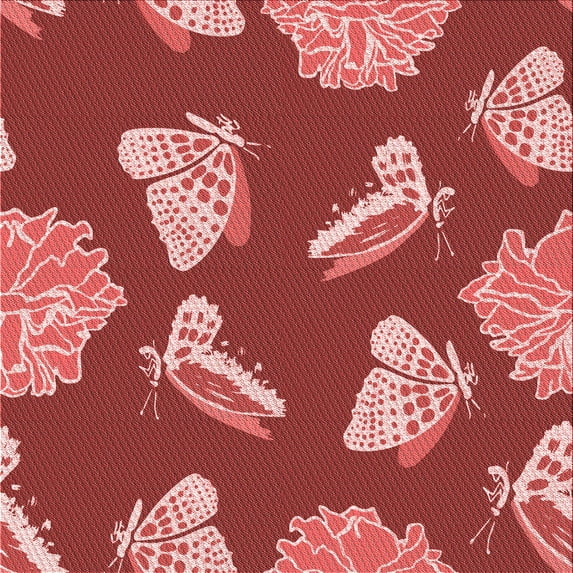 Ahgly Company Machine Washable Indoor Square Transitional Red Area Rugs, 7' Square