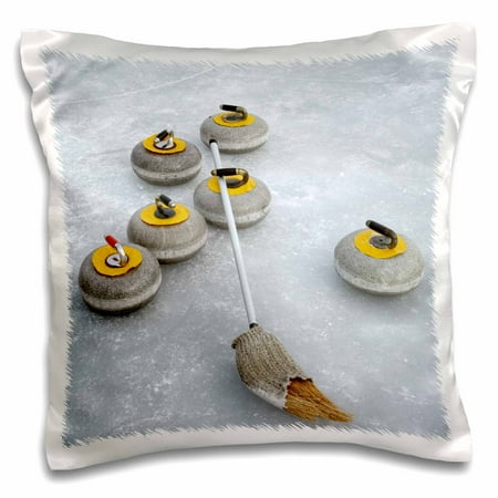 South Fork Dam - 3dRose Curling Stones, Idaburn Dam, South Island, New Zealand-AU02 DWA4682 - David Wall, Pillow Case, 16 by 16-inch