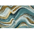 thumbnail image 2 of Pinto, Patricia 14x11 Gold Ornate Wood Framed with Double Matting Museum Art Print Titled - Waves of Teal, 2 of 4