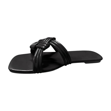 

Cglfd Women S Leisure Vacation Wear Woven Open Toe Flat Bottom Beach Cool Slippers