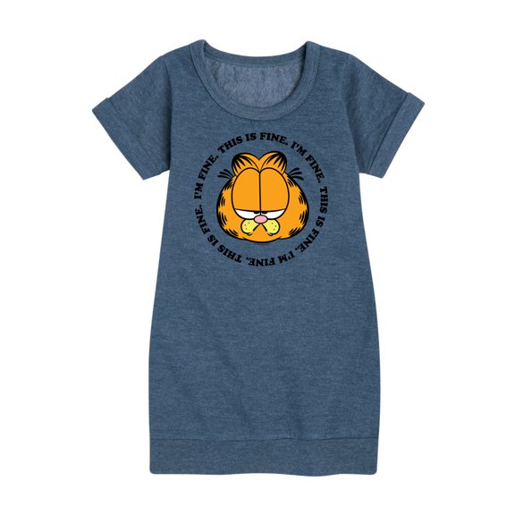 Garfield - I'm Fine This Is Fine - Toddler & Youth Girls Fleece Dress